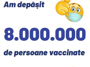 Peste 8 milioane de români vaccinaţi anti-COVID cu cel puţin o doză. / Foto: CNCAV