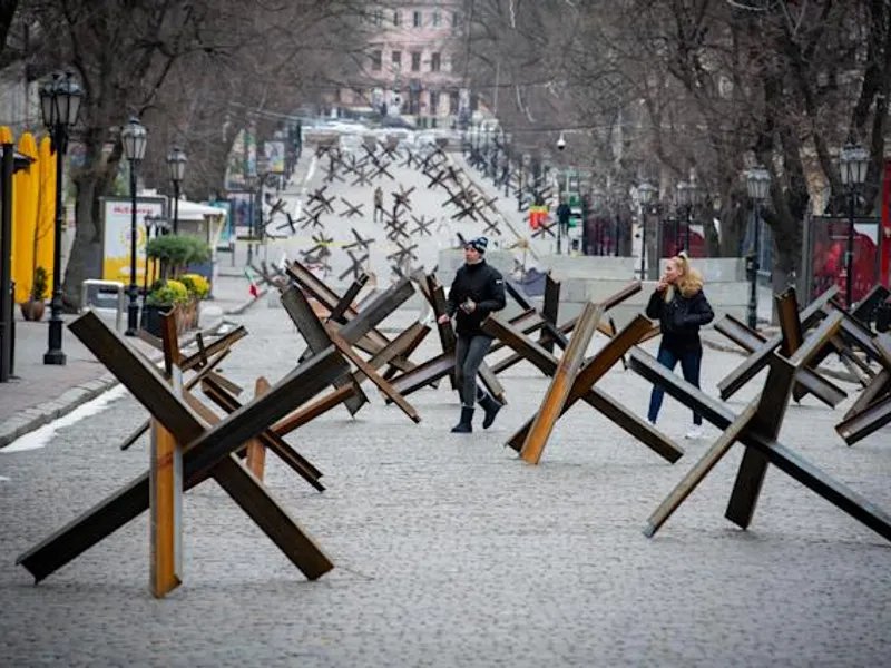 Baricade pe străzile din Odesa. / Foto: news.yahoo.com