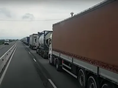 Trafic blocat în Vama Giurgiu - Foto: captură video YouTube/Mihai Ionel