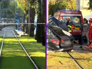 VIDEO Accident grav în București. Un șofer a murit după ce mașina sa a fost lovită de tramvai. Vatmanul a ieșit pozitiv la DrugTest