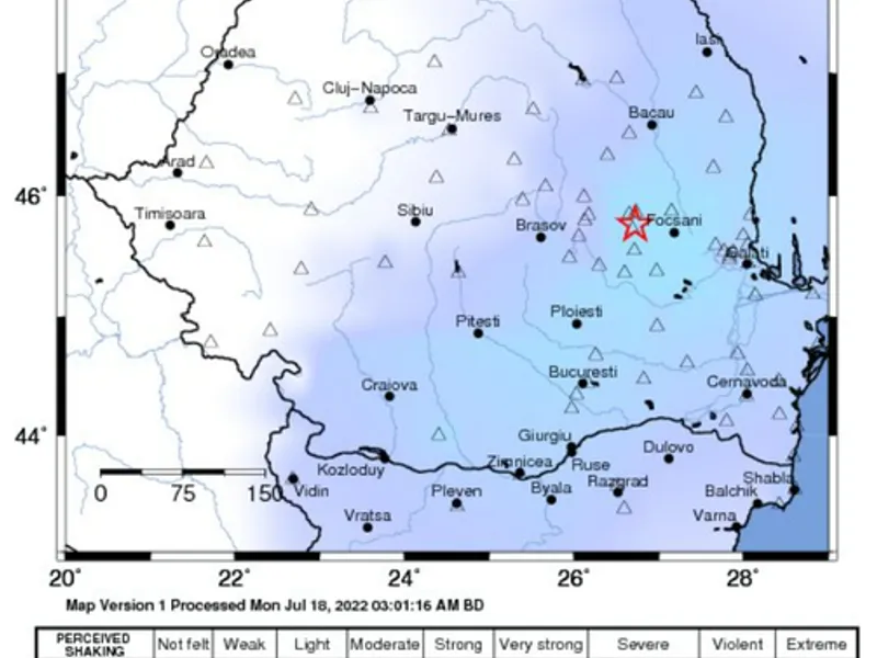 Un cutremur de 4,1 pe Richer s-a produs luni dimineață în Vrancea. S-a resimțit și în Capitală/FOTO: Facebook/INCDFP