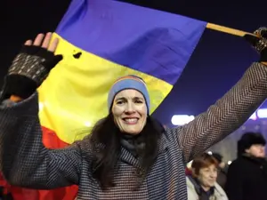 Clotilde Armand la un protest în Piața Victoriei/FOTO: Inquam Photos/Liviu Florin Albei