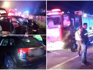 Accident mortal în Suceava. Trei persoane și-au pierdut viața după ce au intrat cu mașina în stâlp Foto: ISU Suceava