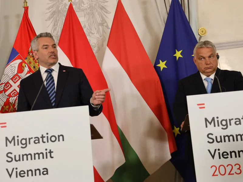 Nehammer și Orban - Foto: Profimedia Images