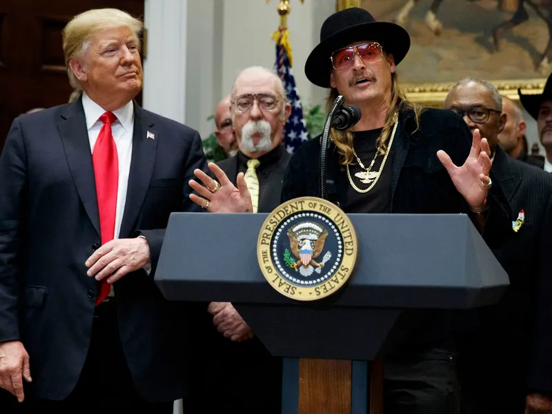 Trump i-a cerut sfatul rapper-ului Kid Rock în privința Coreei de Nord și Stat Islamic. / Foto: tribpub.com