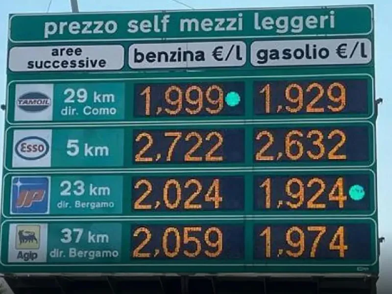 Benzina a ajuns și 2,7 €/l la pompă în Italia. În România, 1,4 €/l. Cât e în Bulgaria, Grecia - Foto: captură video