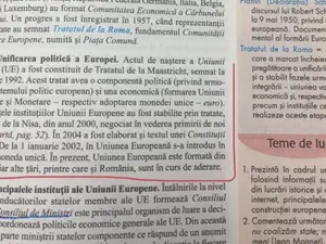 Elevii de liceu învață la Istorie că România NU este în Uniunea Europeană/FOTO: Facebook