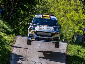 Frații români campioni Junior ERC 2023 au obținut primul podium în Junior WRC - Foto: Facebook/Napoca Rally Academy