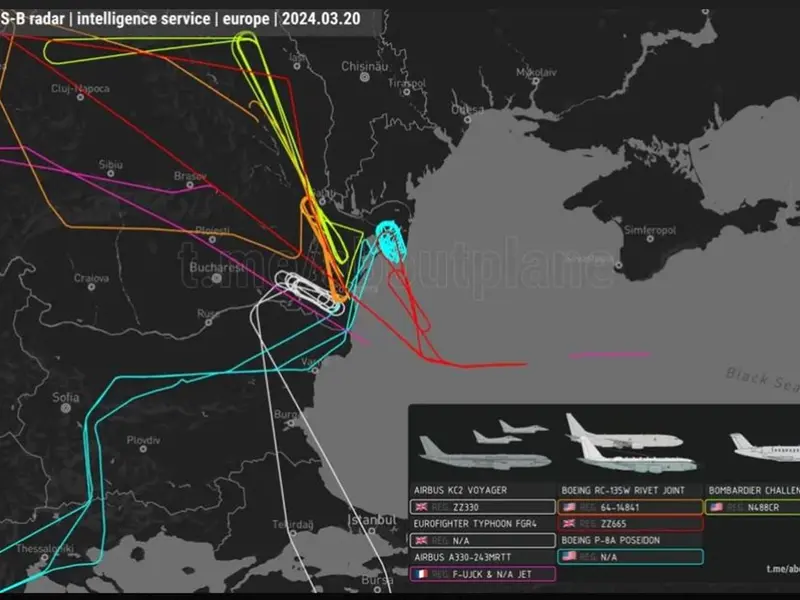 Număr record de avioane-spion deasupra României - Foto. Kyiv Post
