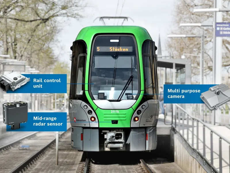 Tramvaiele din Iași avertizează singure vatmanul în caz de risc de accident. Ce e TFCW? - Foto: Bosch Romania