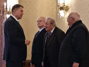 Marin Iancu (în mijloc), alături de Eugen Nicolicea și de Ioan Muntean, la întâlnirea cu președintele Klaus Iohannis