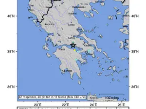 Cutremur de 5 grade pe scara Richter, în centrul Greciei. / Foto: earthquake.usgs.gov