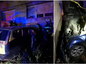 A furat mașina unui taximetrist și a intrat cu ea în zid. Bărbatul a murit - Foto: ISU Satu Mare