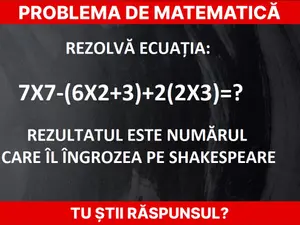 Problemă de matematică. Aflați numărul care l-a îngrozit pe Shakespeare Foto: Newsweek