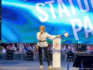 Gabriela Firea, la mitingul PSD din 9 iunie. FOTO: Inquam Photos - Bogdan Danescu