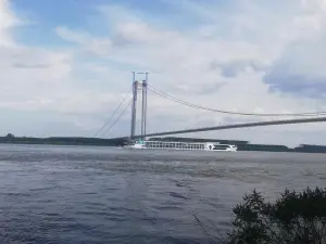 Recepția „Golden Gate”-ului de la Brăila, întârziată de constructor. CNAIR: Nu există niciun pericol - Foto: Facebook/Pod Suspendat Braila