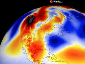 VREMEA se schimbă radical. Furtuna Kayden mătură Europa la sfârșit de februarie. Ajunge în România - Foto: Wind.com / rol ilustrativ