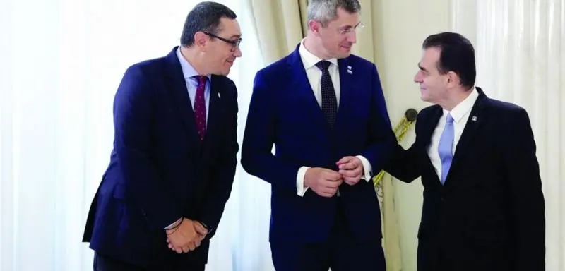 Victor Ponta, Dan Barna și Ludovic Orban, la Cotroceni     Foto: Adevărul