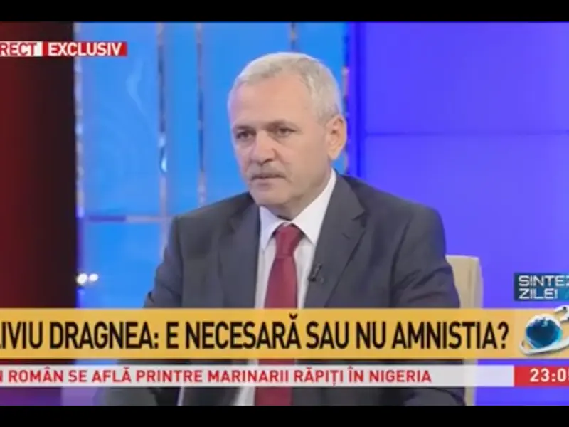 Dragnea, la Antena 3, vorbind despre amnistie Foto: Screen shot