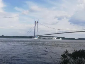 Recepția „Golden Gate”-ului de la Brăila, întârziată de constructor. CNAIR: Nu există niciun pericol - Foto: Facebook/Pod Suspendat Braila