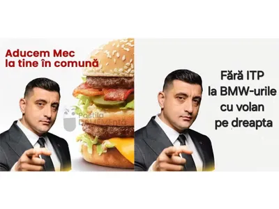 Românii râd de promisiunile lui George Simion. Top 7 Meme-uri. O să aduc Mc Donald's la tine în sat - Foto: Facebook / PastiladeMementa