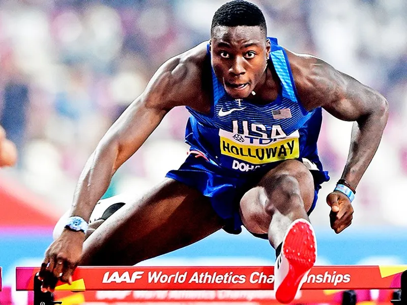 Grant Holloway a doborât recordul mondial în proba la 60 de metri garduri. / Foto: athleticsweekly.com