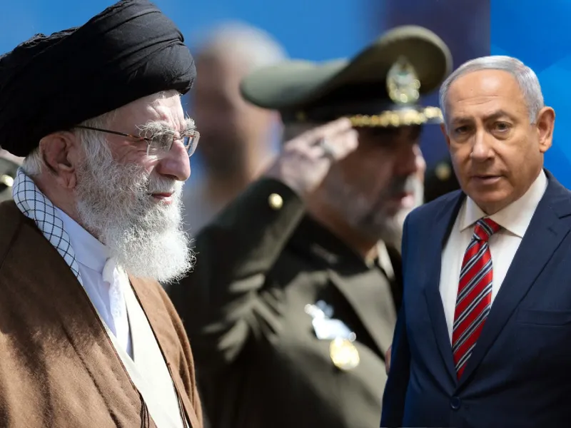 Liderul suprem al Iranului, Ali Khamenei (stânga) și premierul Israelului Benjamin Netanyahu (dreapta)