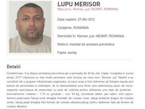 Interlopul Merișor, care a înjurat un judecător ca la ușa cortului, este dat în urmărire generală Foto: politiaromana.ro