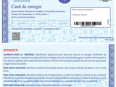 Card de energie- Foto: Ministerul Investițiilor și Proiectelor Europene