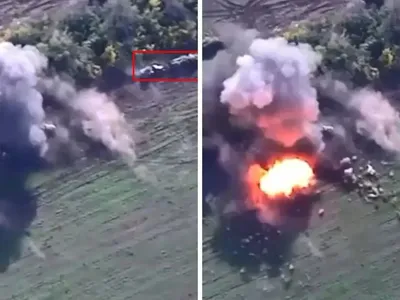 VIDEO Forțele ucrainene au distrus o coloană de sisteme Grad MLRS și Uragan MLRS cu ajutorul HIMARS - FOTO: Twitter