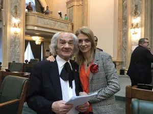 Alina Gorghiu împreună cu medicul Leon Dănăilă, un susținător al familiei tradiționale Foto: Facebook