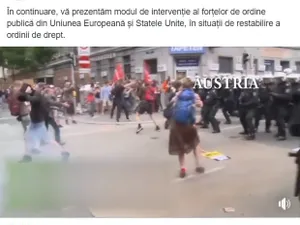 Jandarmeria încearcă să-și spele imaginea cu secvențe în care polițiști din alte țări bruschează protestatari