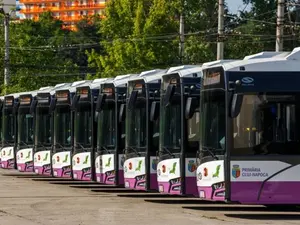 Autobuzele electrice achiziționate de Primăria orașului Cluj-Napoca/Foto: Adevărul.ro