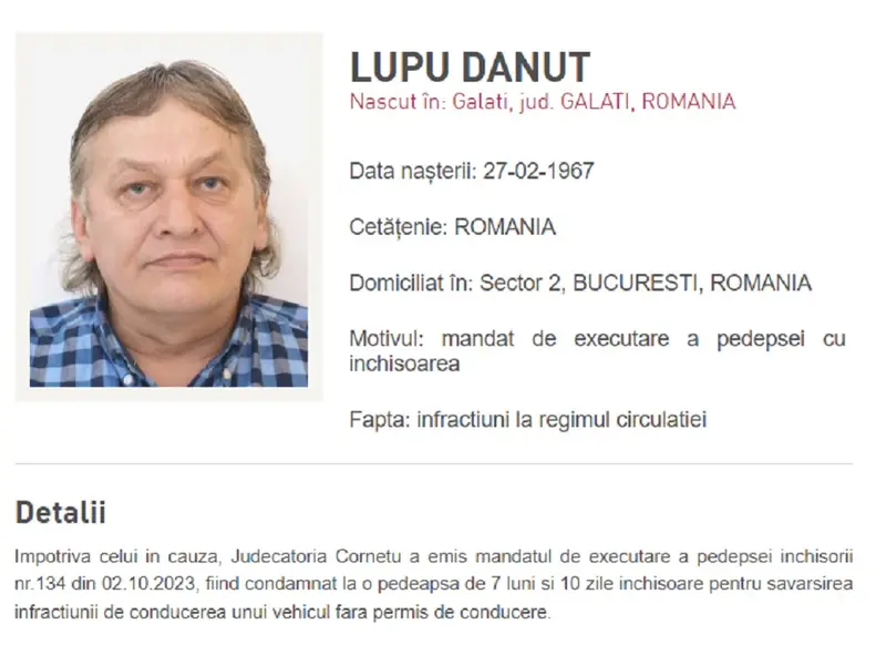 Ionuț Lupu urmărit Foto: IGPR