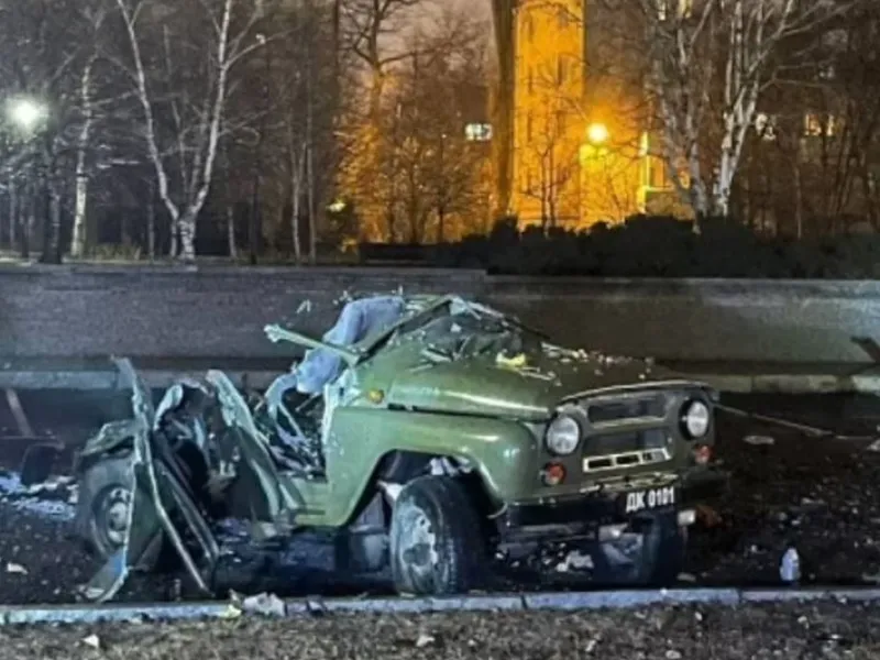 Ținta atacului, jeep UAZ din epoca sovietică/foto:ria