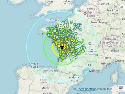 Cutremur puternic, pe coasta vestică a Franţei. Mai multe case și biserici au fost avariate - Foto: Biroul Seismologic Central Francez