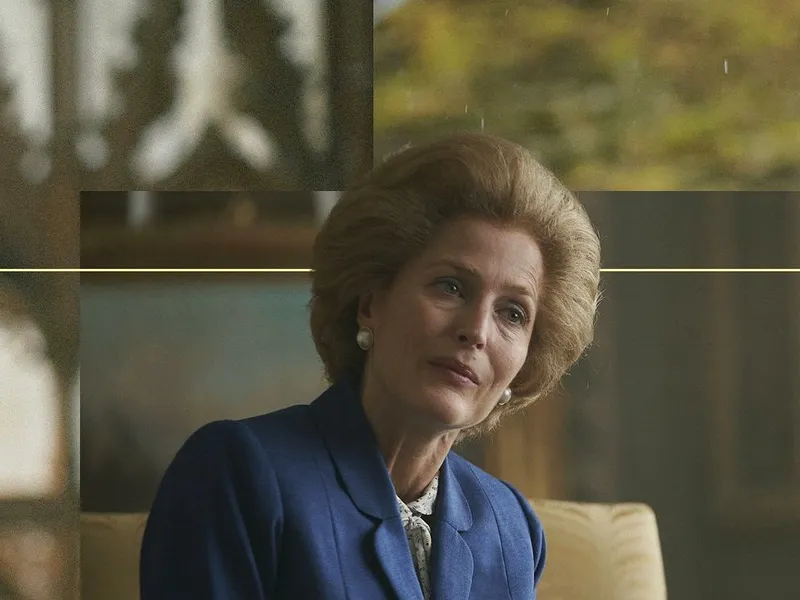 Gillian Anderson, în rolul premierului Margaret Thatcher din „The Crown”. FOTO: Facebook