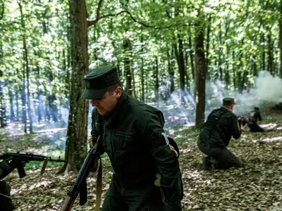 Voluntarii bieloruși care luptă în Ucraina spun că vor "elibereze" și țara lor de dictatură/FOTO: profimediaimages.ro