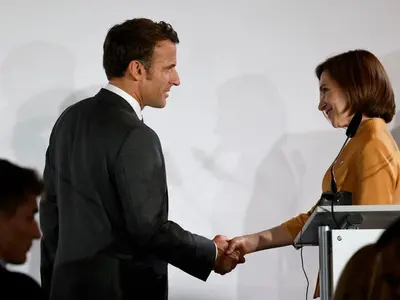 Maia Sandu și Emanuel Macron - Foto: Profimedia Images