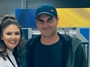 Roger Federer pe aeroportul Otopeni - Foto: Poliția de Frontieră