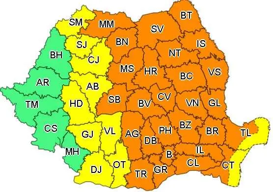 Capitala e sub cod portocaliu de vijelii. FOTO: Meteo Romania