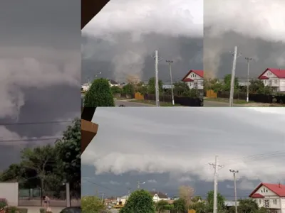 FOTO Fenomen rar pe cerul României! Norii Shelf-Cloud au luat cu asalt țara - Foto: Colaj/ Facebook/ MeteoPlus