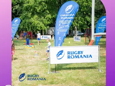 Ateliere de rugby pentru copii și părinți la "Picnic în familie" pe Faleza Dunării din Galați Foto: frr.ro