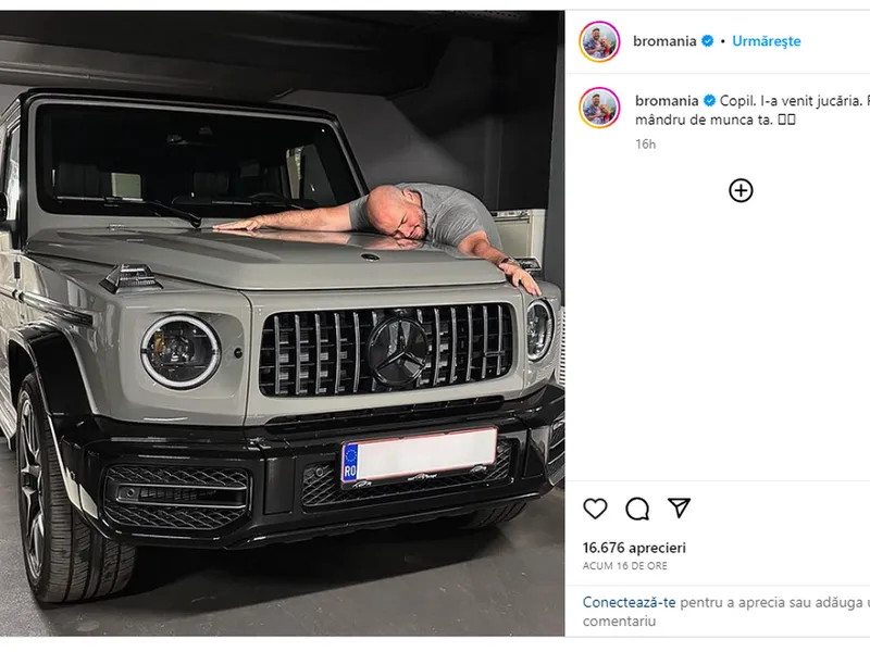 Emil din „Teambuilding”, actorul Matei Dima, are jucărie nouă: Mercedes G-Classe de 200.000 € - Foto: Instagram/@bromania