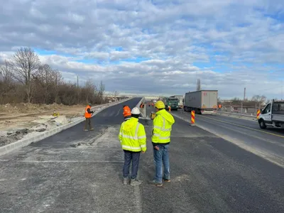 FOTO&VIDEO Primul strat de asfalt pe Pasajul Domnești de pe Centura București. Inaugurare, în 2022 / FB