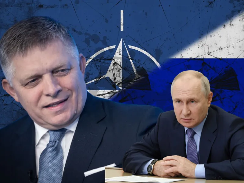 Robert Fico și Vladimir Putin - Foto: Profimedia Images