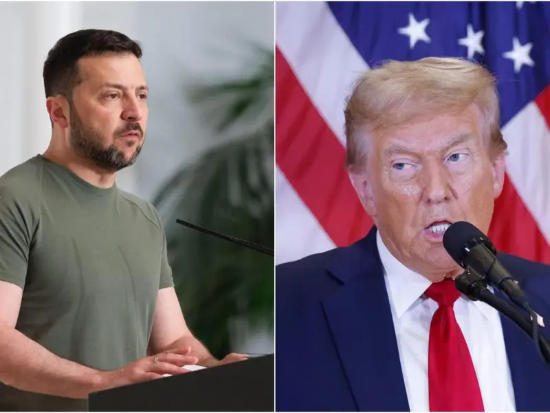 Volodimir Zelenski se va întâlni cu Donald Trump astăzi. Speră la încheierea unui acord cu Putin Foto: colaj Profimedia