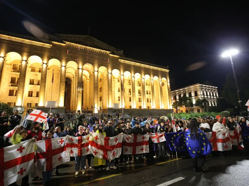 50.000 de oameni au protestat la Tbilisi, împotriva legii care îi vizează pe „agenții străini”  - Foto: Profimediaimages.ro