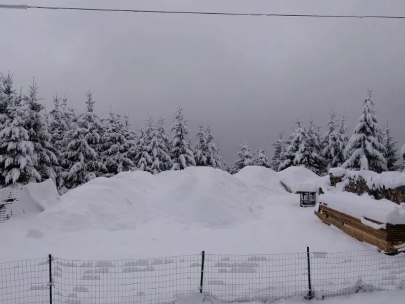 Staţiunea Păltiniş, fără curent electric din cauza ninsorilor. Stratul de zăpadă are 28 cm. / Foto: stirileprotv.ro