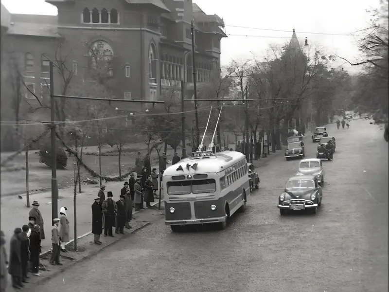 Primul troleibuz din București circula pe Kiseleff acum 75 de ani. Era „Made in URSS”, MTB-82D - Foto: Agerpres/forum.metrouusor.com